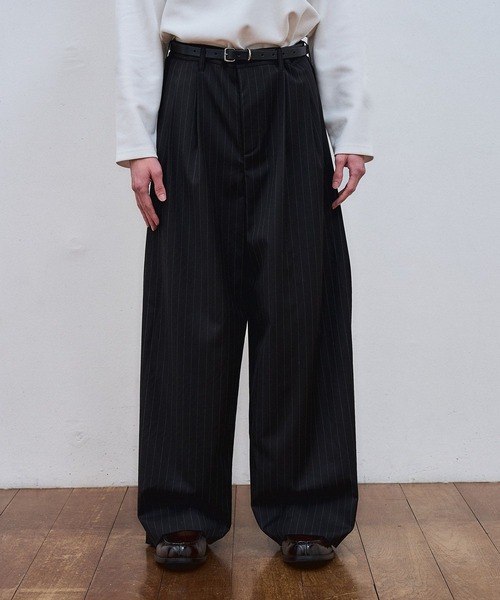ajouter flow（アジューテフロー）の「【ajouter flow】wide stripe slacks（スラックス・メンズ・グレー/ブラック・LARGE/MEDIUM）」の5枚目の写真
