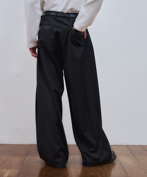 ajouter flow（アジューテフロー）の「【ajouter flow】wide stripe slacks（スラックス・メンズ・グレー/ブラック・LARGE/MEDIUM）」の7枚目の写真