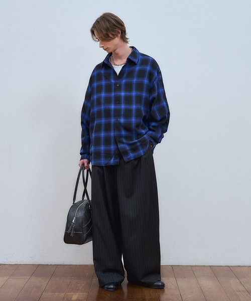 ajouter flow（アジューテフロー）の「【ajouter flow】wide stripe slacks（スラックス・メンズ・グレー/ブラック・LARGE/MEDIUM）」の12枚目の写真