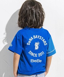 BeBe（ベベ）の「【NPB 横浜DeNAベイスターズ】ベースボールユニフォーム風半袖Tシャツ（Tシャツ/カットソー）」