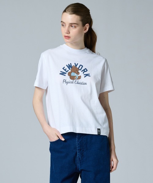 DOUBLE STANDARD CLOTHING(ダブルスタンダードクロージング)の「【別注】Champion×DSC / NY Bear Print T-Shirt(Tシャツ/カットソー・レディース・サックスブルー/オフホワイト/ネイビー・FREE)」の1枚目の写真