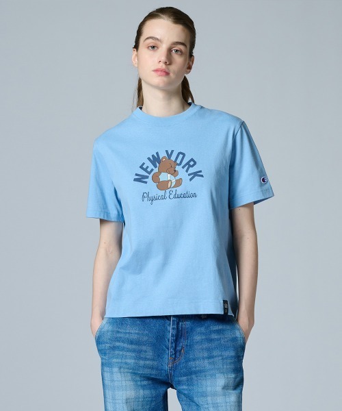 DOUBLE STANDARD CLOTHING クマ刺繍Tシャツ 別注】Champion×DSC / NY Bear Print T-Shirt（Tシャツ/カットソー