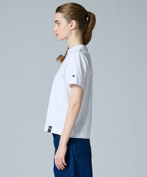 DOUBLE STANDARD CLOTHING(ダブルスタンダードクロージング)の「【別注】Champion×DSC / NY Bear Print T-Shirt(Tシャツ/カットソー・レディース・サックスブルー/オフホワイト/ネイビー・FREE)」の4枚目の写真