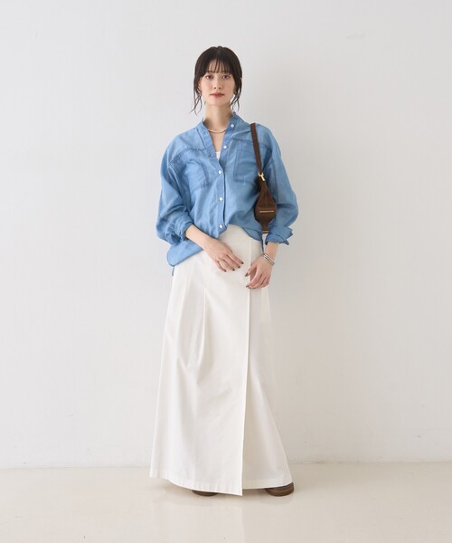 Rouge vif Anna（ルージュヴィフアンナ）の「タックグルカベルトマキシスカート（スカート・レディース・セージグリーン/ホワイト・36/38）」の21枚目の写真