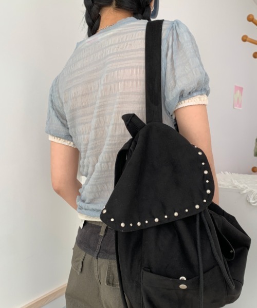 Lis ardent(リスアルダン)の「春夏新作シアー半袖Tシャツ/レイヤード着(Tシャツ/カットソー・レディース・ホワイト/ブルー/アイボリー/ブラック・M)」の20枚目の写真
