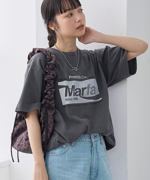 coen(コーエン)の「スポーティーロゴアソートプリントTシャツ(Tシャツ/カットソー・レディース・オフホワイト/ナチュラル/ライトブルー/ダークグレー・M/L)」の2枚目の写真