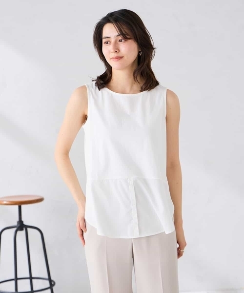 a.v.v（アーヴェヴェ）の「ｶｯﾄｿｰ（Tシャツ/カットソー・レディース・ダークインディゴブルー/ホワイト/アイボリー・40/38）」の2枚目の写真