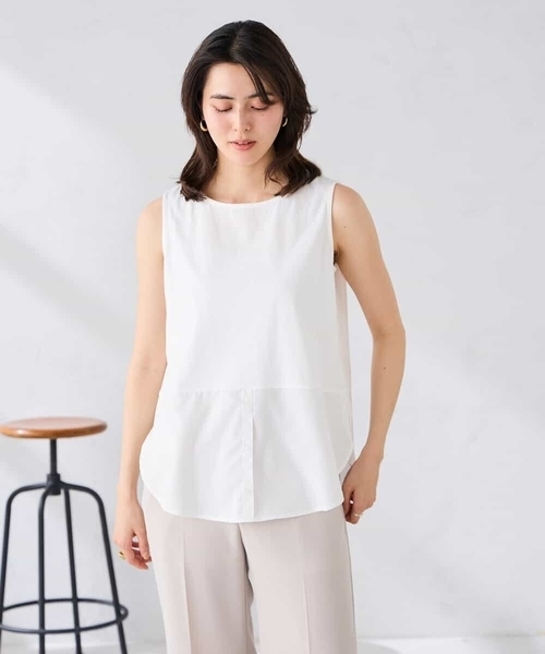 a.v.v（アーヴェヴェ）の「ｶｯﾄｿｰ（Tシャツ/カットソー・レディース・ダークインディゴブルー/ホワイト/アイボリー・40/38）」の11枚目の写真