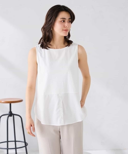 a.v.v（アーヴェヴェ）の「ｶｯﾄｿｰ（Tシャツ/カットソー・レディース・ダークインディゴブルー/ホワイト/アイボリー・40/38）」の12枚目の写真