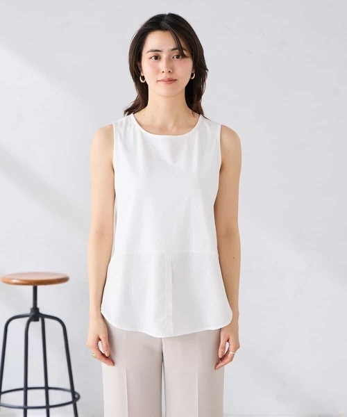 a.v.v（アーヴェヴェ）の「ｶｯﾄｿｰ（Tシャツ/カットソー・レディース・ダークインディゴブルー/ホワイト/アイボリー・40/38）」の13枚目の写真