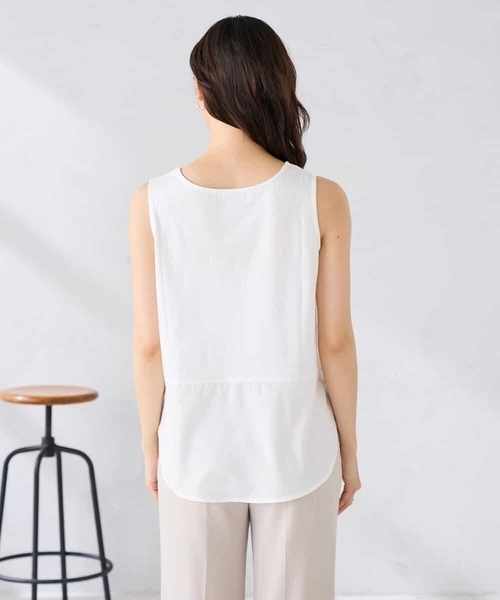 a.v.v（アーヴェヴェ）の「ｶｯﾄｿｰ（Tシャツ/カットソー・レディース・ダークインディゴブルー/ホワイト/アイボリー・40/38）」の15枚目の写真