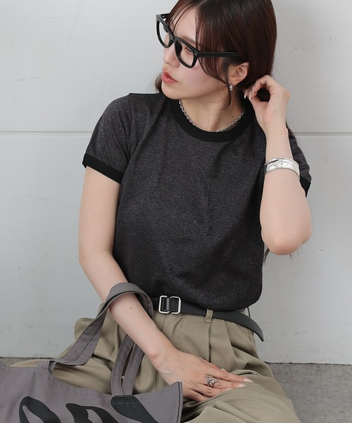 COLONY 2139(コロニートゥーワンスリーナイン)の「ラメリンガーTシャツ(Tシャツ/カットソー・レディース・ホワイト/グレー/ブラック・FREE)」の3枚目の写真