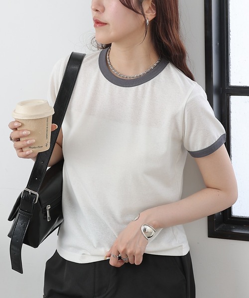COLONY 2139(コロニートゥーワンスリーナイン)の「ラメリンガーTシャツ(Tシャツ/カットソー・レディース・ホワイト/グレー/ブラック・FREE)」の20枚目の写真