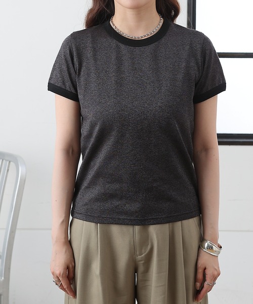 COLONY 2139(コロニートゥーワンスリーナイン)の「ラメリンガーTシャツ(Tシャツ/カットソー・レディース・ホワイト/グレー/ブラック・FREE)」の14枚目の写真