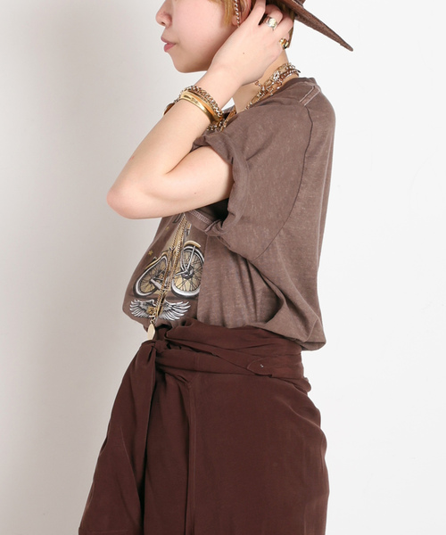 GOOD ROCK SPEED(グッドロックスピード)の「【GOOD ROCK SPEED】BISBEE'S biker Tsh(Tシャツ/カットソー・レディース・ブラウン・FREE)」の2枚目の写真