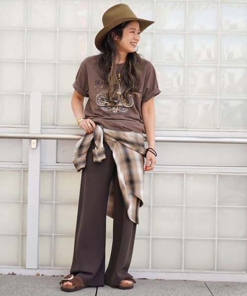 GOOD ROCK SPEED(グッドロックスピード)の「【GOOD ROCK SPEED】BISBEE'S biker Tsh(Tシャツ/カットソー・レディース・ブラウン・FREE)」の7枚目の写真