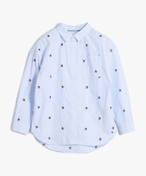 TOMMY HILFIGER（トミーヒルフィガー）の「GIRLS ストライプスターロングスリーブシャツ（シャツ/ブラウス・キッズ・ライトブルー・140cm/150cm/160cm/130cm）」の3枚目の写真
