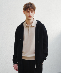 J'RIUM（ジェイリウム）の「アジオライトニットフードパーカー ブラック（パーカー）」