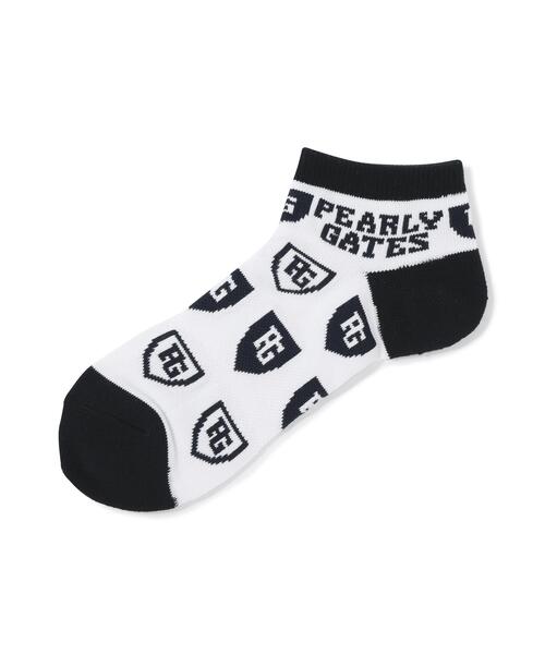 PEARLY GATES（パーリーゲイツ）の「【PEARLY GATES】エンブレム総柄アンクルＳＯＸ（ソックス/靴下・メンズ・ホワイト系その他/ホワイト系その他2/ダークインディゴブルー・FREE）」の2枚目の写真