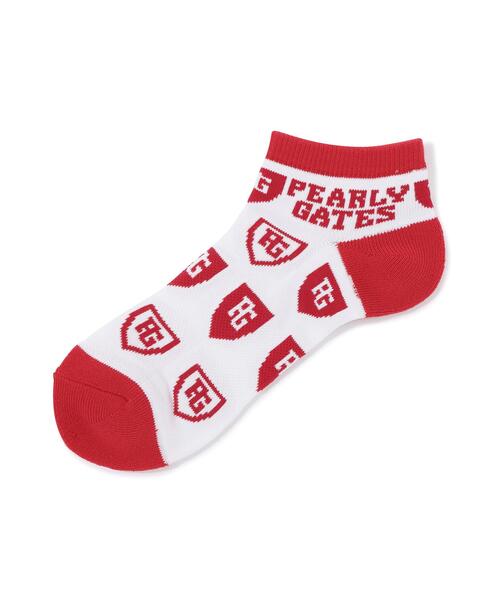 PEARLY GATES（パーリーゲイツ）の「【PEARLY GATES】エンブレム総柄アンクルＳＯＸ（ソックス/靴下・メンズ・ホワイト系その他/ホワイト系その他2/ダークインディゴブルー・FREE）」の3枚目の写真