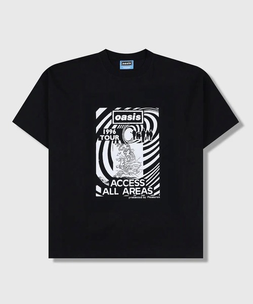 PLEASURES(プレジャー)の「PLEASURES/プレジャーズ ALL ACCESS T-SHIRT oasis クルーネック プリントTシャツ バンドTシャツ 2026年春夏(Tシャツ/カットソー・メンズ・ブラック・M/L/XL)」の1枚目の写真