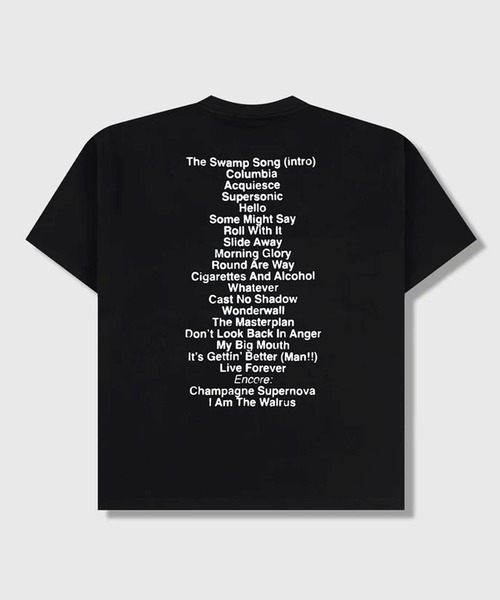 PLEASURES(プレジャー)の「PLEASURES/プレジャーズ ALL ACCESS T-SHIRT oasis クルーネック プリントTシャツ バンドTシャツ 2026年春夏(Tシャツ/カットソー・メンズ・ブラック・M/L/XL)」の2枚目の写真