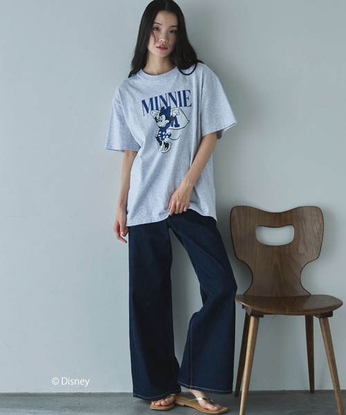 GOOD ROCK SPEED(グッドロックスピード)の「【GOOD ROCK SPEED】MINNIE MOUSE/TEE(Tシャツ/カットソー・レディース・グレー/ホワイト・MEDIUM)」の4枚目の写真