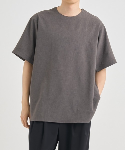 RAINMAKER(レインメーカー)の「【RAINMAKER/レインメーカー】PULL OVER S/S SHIRT(Tシャツ/カットソー・メンズ・ダークグレー・4)」の1枚目の写真