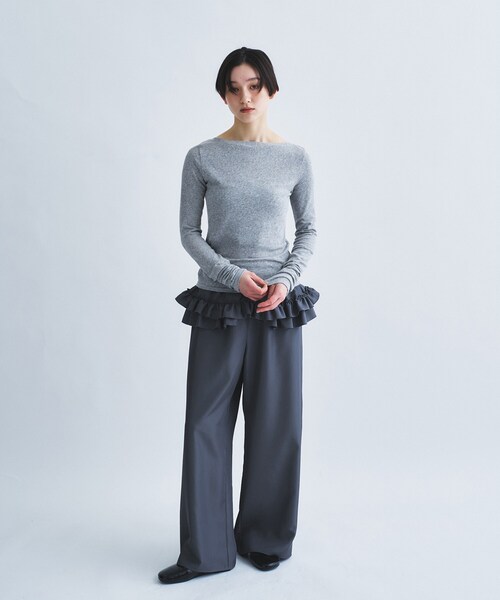 CODE A(コードエー)の「frill wide pants(その他パンツ・レディース・ホワイト/ダークグレー・00)」の8枚目の写真