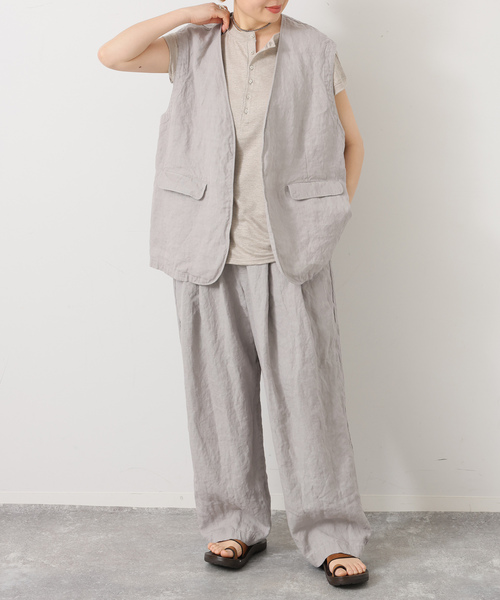 JOURNAL STANDARD LUXE（ジャーナルスタンダード　ラックス）の「リネンヘリンボン ベスト（その他アウター・レディース・グレー/ブラウン・FREE）」の6枚目の写真