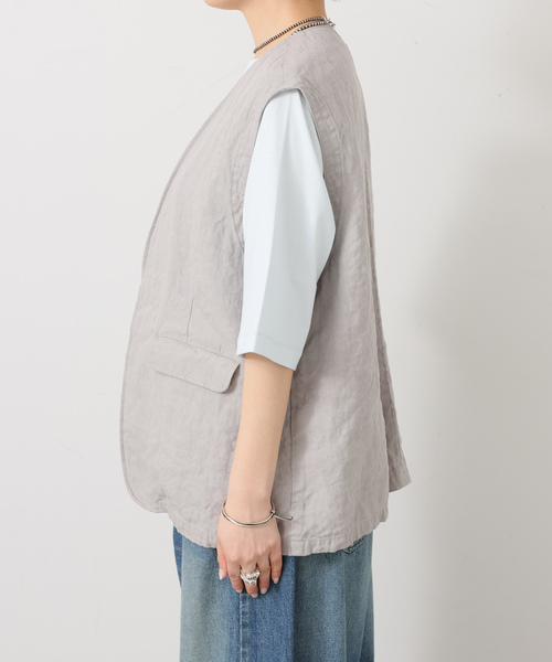 JOURNAL STANDARD LUXE（ジャーナルスタンダード　ラックス）の「リネンヘリンボン ベスト（その他アウター・レディース・グレー/ブラウン・FREE）」の22枚目の写真