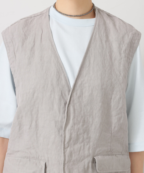 JOURNAL STANDARD LUXE（ジャーナルスタンダード　ラックス）の「リネンヘリンボン ベスト（その他アウター・レディース・グレー/ブラウン・FREE）」の20枚目の写真