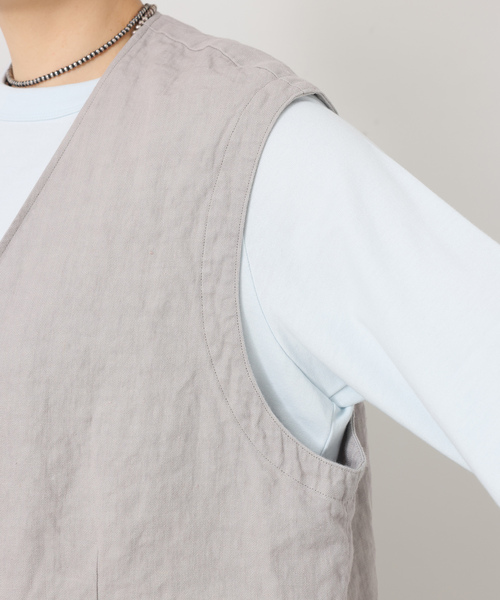 JOURNAL STANDARD LUXE（ジャーナルスタンダード　ラックス）の「リネンヘリンボン ベスト（その他アウター・レディース・グレー/ブラウン・FREE）」の18枚目の写真