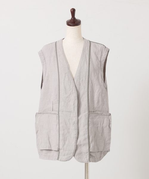 JOURNAL STANDARD LUXE（ジャーナルスタンダード　ラックス）の「リネンヘリンボン ベスト（その他アウター・レディース・グレー/ブラウン・FREE）」の15枚目の写真