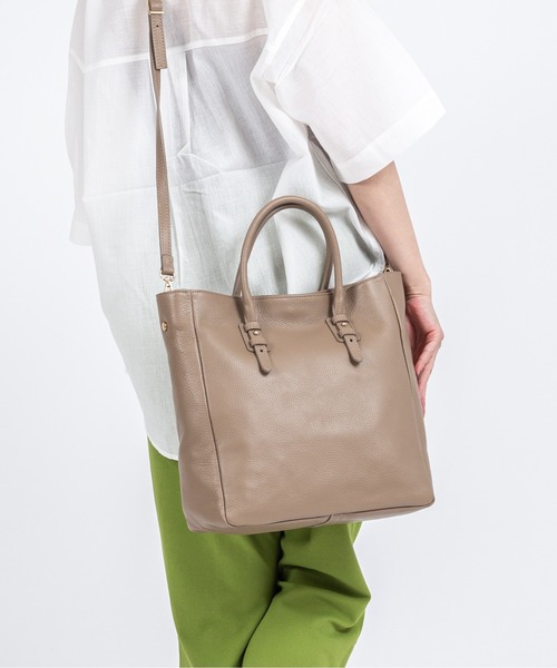 MARCO BIANCHINI(マルコビアンチーニ)の「【MARCO BIANCHINI/マルコビアンキーニ】 トートバッグ ショルダーバッグ 本革(トートバッグ・レディース・ブラック/ベージュ系その他/ブラウン/グレー・FREE)」の4枚目の写真