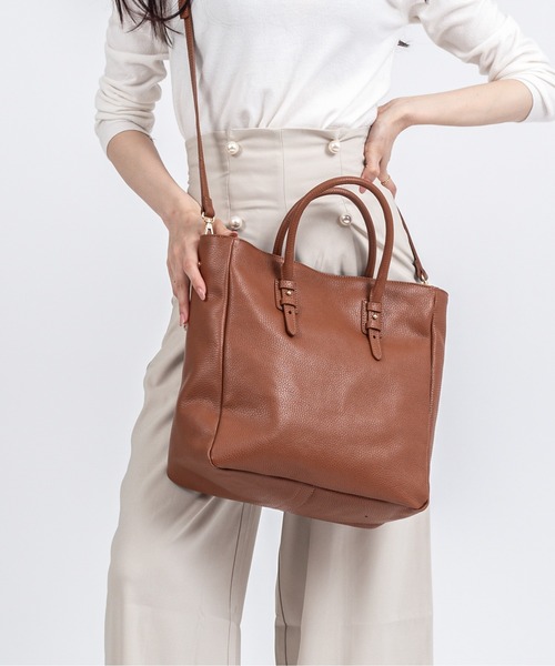 MARCO BIANCHINI(マルコビアンチーニ)の「【MARCO BIANCHINI/マルコビアンキーニ】 トートバッグ ショルダーバッグ 本革(トートバッグ・レディース・ブラック/ベージュ系その他/ブラウン/グレー・FREE)」の3枚目の写真