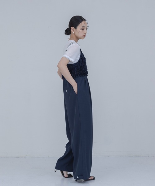 Eimee Law（エイミーロウ）の「フリルビスチェ サロペット（サロペット/オーバーオール・レディース・ブラック/ネイビー・FREE）」の5枚目の写真