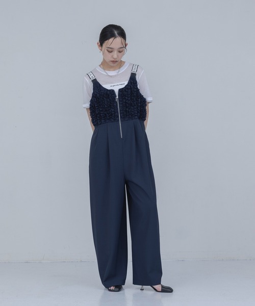 Eimee Law（エイミーロウ）の「フリルビスチェ サロペット（サロペット/オーバーオール・レディース・ブラック/ネイビー・FREE）」の3枚目の写真