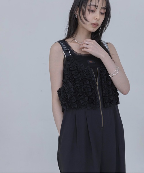 Eimee Law（エイミーロウ）の「フリルビスチェ サロペット（サロペット/オーバーオール・レディース・ブラック/ネイビー・FREE）」の16枚目の写真
