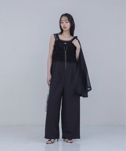 Eimee Law（エイミーロウ）の「フリルビスチェ サロペット（サロペット/オーバーオール・レディース・ブラック/ネイビー・FREE）」の8枚目の写真