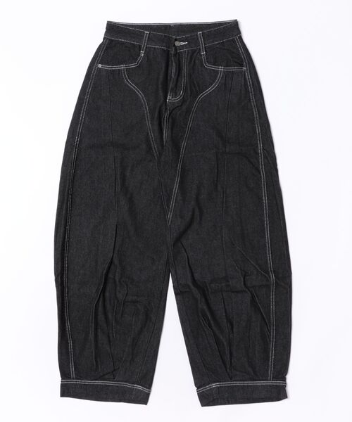 WESTBOY(ウエストボーイ)の「Y2K タック切り替え ワイドデニムパンツ WO26S11PT01(デニムパンツ・メンズ・ブラック・L/XL/M)」の6枚目の写真