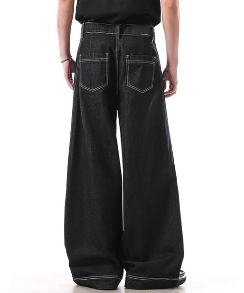 WESTBOY(ウエストボーイ)の「Y2K タック切り替え ワイドデニムパンツ WO26S11PT01(デニムパンツ・メンズ・ブラック・L/XL/M)」の3枚目の写真
