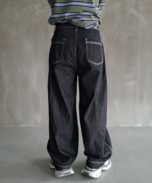 WESTBOY(ウエストボーイ)の「Y2K タック切り替え ワイドデニムパンツ WO26S11PT01(デニムパンツ・メンズ・ブラック・L/XL/M)」の9枚目の写真