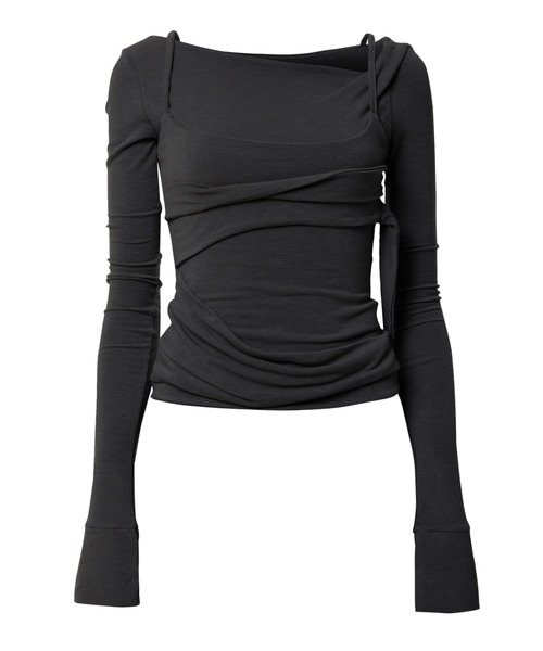 FLAREUP(フレアアップ)の「【FLAREUP】Layered Bustier Long Sleeve / 【フレアアップ】レイヤードビスチェ長袖Tシャツ(Tシャツ/カットソー・レディース・チャコール/ベージュ/グレー/ブラック・ONE SIZE)」の8枚目の写真