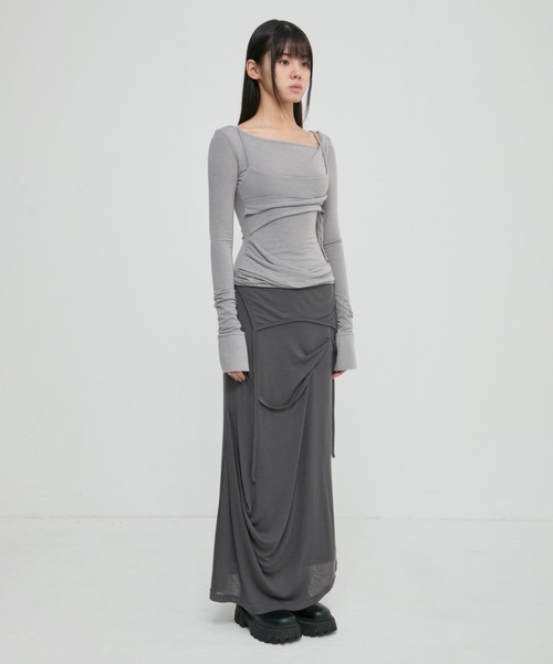 FLAREUP(フレアアップ)の「【FLAREUP】Layered Bustier Long Sleeve / 【フレアアップ】レイヤードビスチェ長袖Tシャツ(Tシャツ/カットソー・レディース・チャコール/ベージュ/グレー/ブラック・ONE SIZE)」の20枚目の写真