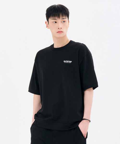 CHASECULT(チェイスカルト)の「共用クーリングコットン半袖スウェットTシャツ-FBRU5811D03(Tシャツ/カットソー・メンズ・ブラック・100/105/110/90/95)」の1枚目の写真