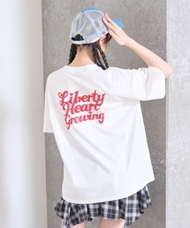 LOVETOXIC（ラブトキシック）の「【綿100%/GOODPRICE】プックリバックロゴルーズ半T（Tシャツ/カットソー）」