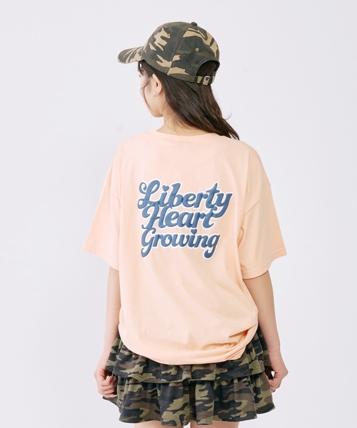 LOVETOXIC（ラブトキシック）の「【綿100%/GOODPRICE】プックリバックロゴルーズ半T（Tシャツ/カットソー・キッズ・ピンク/ネイビー/オレンジ/チャコール/サックスブルー/オフホワイト・S:140cm/M:150cm/L:160cm/130cm）」の6枚目の写真