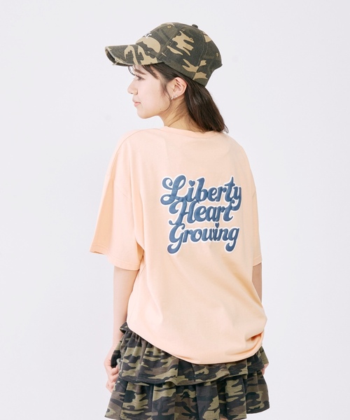 LOVETOXIC（ラブトキシック）の「【綿100%/GOODPRICE】プックリバックロゴルーズ半T（Tシャツ/カットソー・キッズ・ピンク/ネイビー/オレンジ/チャコール/サックスブルー/オフホワイト・S:140cm/M:150cm/L:160cm/130cm）」の15枚目の写真