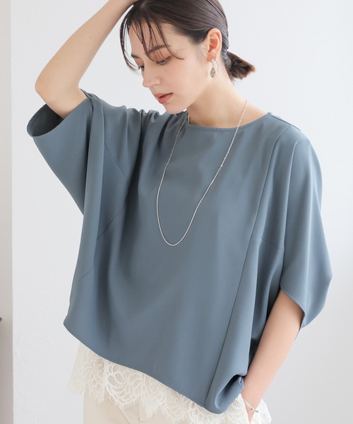 GLACIER lusso(グラシアルッソ)の「【美冷・接触冷感】ポンチョ風ブラウス(シャツ/ブラウス・レディース・ブラウン/ブルーグリーン/ネイビー/ベージュ・S/L/LL/M)」の4枚目の写真